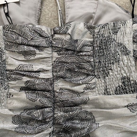 Silver, ruched mini Zara dress - Picture 8 of 9